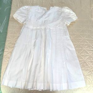 Little girls white smocked dress
